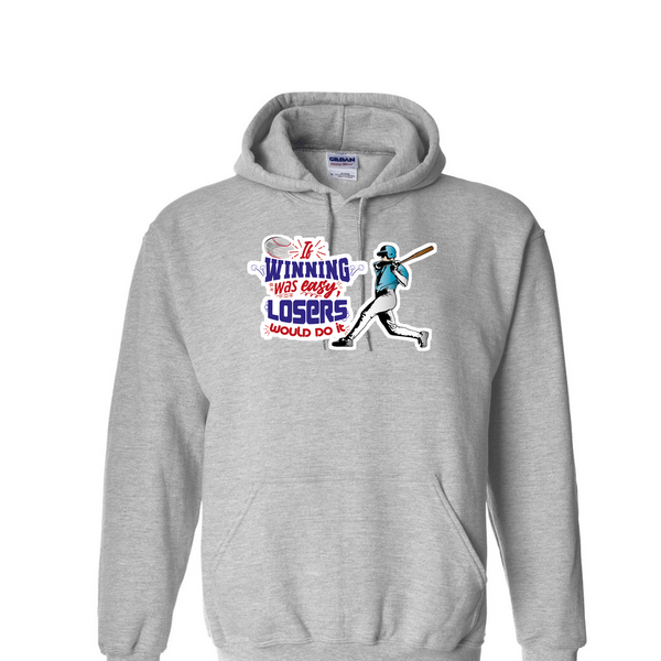 [[color:Sport Grey]] If Winning Was Easy Baseball Hoodie Sport Grey