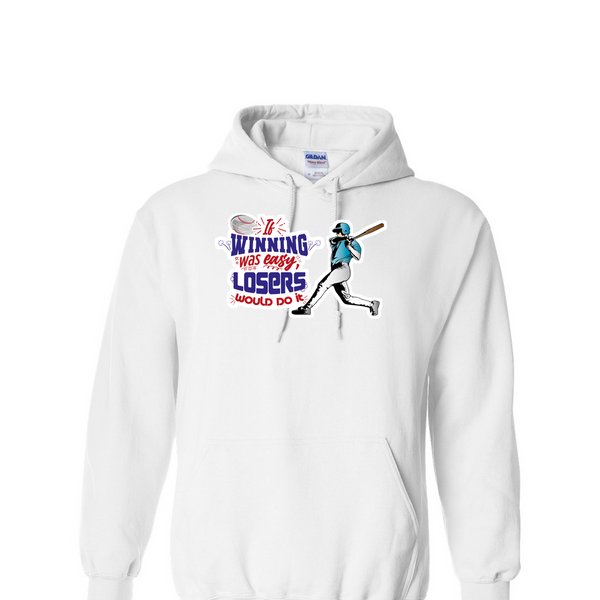 [[color:White]] If Winning Was Easy Baseball Hoodie White