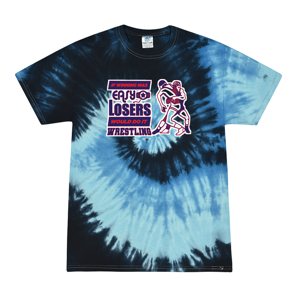 [[color:Blue Ocean]] If Winning Was Easy Wrestling Tie Dye T-shirt Blue Ocean