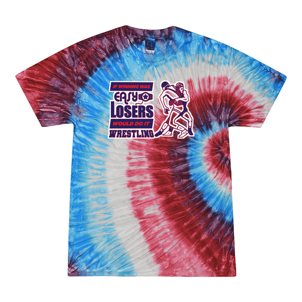 [[color:Firecracker]] If Winning Was Easy Wrestling Tie Dye T-shirt Firecracker