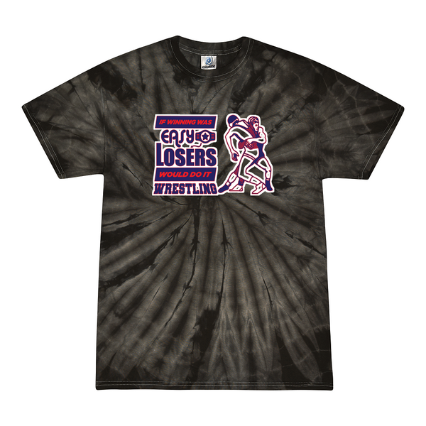 [[color:Spider Black]] If Winning Was Easy Wrestling Tie Dye T-shirt Spider Black