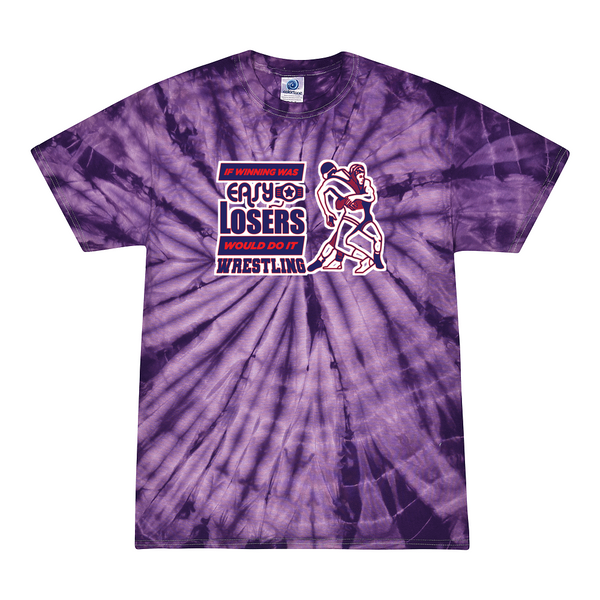 [[color:Spider Purple]] If Winning Was Easy Wrestling Tie Dye T-shirt Spider Purple