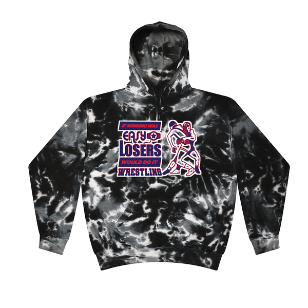 [[color:Multi Black]] If Winning Was Easy Wrestling Tie Dye Hoodie Multi Black