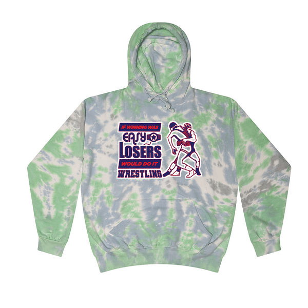 [[color:Slushy]] If Winning Was Easy Wrestling Tie Dye Hoodie Slushy