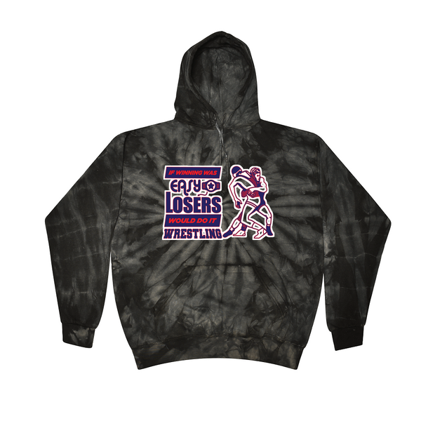 [[color:Spider Black]] If Winning Was Easy Wrestling Tie Dye Hoodie Spider Black