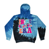 [[color:Blue Ocean]] In My Cheerleader Era Tie Dye Hoodie Blue Ocean
