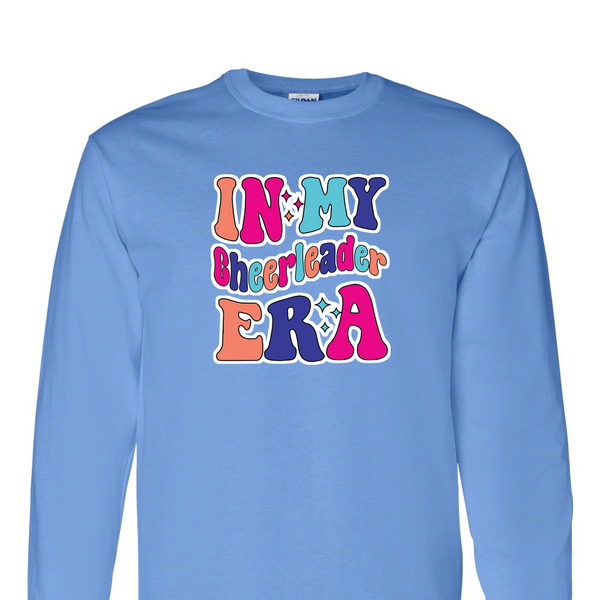 [[color:Carolina Blue]] In My Cheerleader Era Long Sleeve T-shirt Carolina Blue
