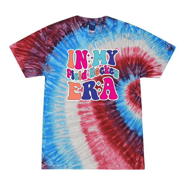 [[color:Firecracker]] In My Field Hockey Era Tie Dye T-shirt Firecracker