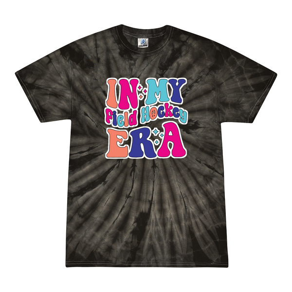 [[color:Spider Black]] In My Field Hockey Era Tie Dye T-shirt Spider Black