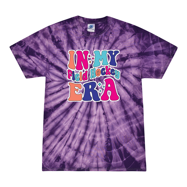 [[color:Spider Purple]] In My Field Hockey Era Tie Dye T-shirt Spider Purple