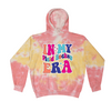 [[color:Funnel Cake]] In My Field Hockey Era Tie Dye Hoodie Funnel Cake