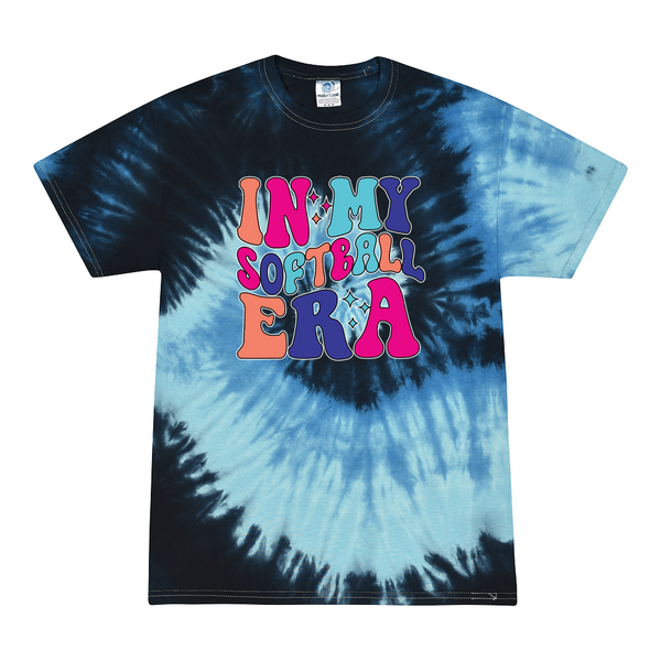 [[color:Blue Ocean]] In My Softball Era Tie Dye T-shirt Blue Ocean