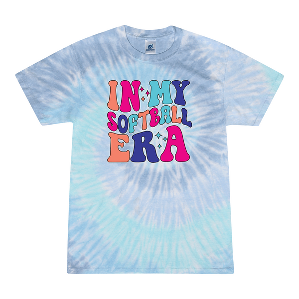 [[color:Lagoon]] In My Softball Era Tie Dye T-shirt Lagoon