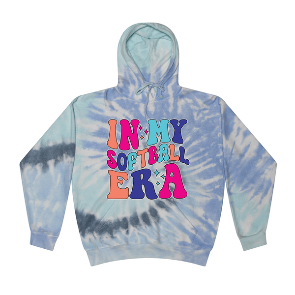 [[color:Lagoon]] In My Softball Era Tie Dye Hoodie Lagoon