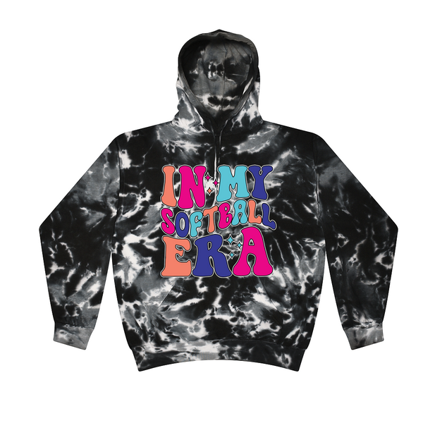 [[color:Multi Black]] In My Softball Era Tie Dye Hoodie Multi Black