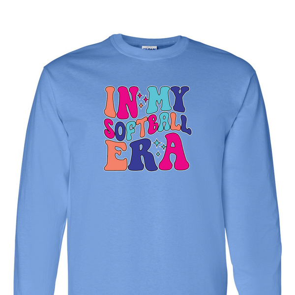 [[color:Carolina Blue]] In My Softball Era Long Sleeve T-shirt Carolina Blue