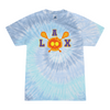 [[color:Lagoon]] Lax Skull With Bow Girls Lacrosse Tie Dye T-shirt Lagoon