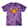 [[color:Spider Purple]] Lax Skull With Bow Girls Lacrosse Tie Dye T-shirt Spider Purple
