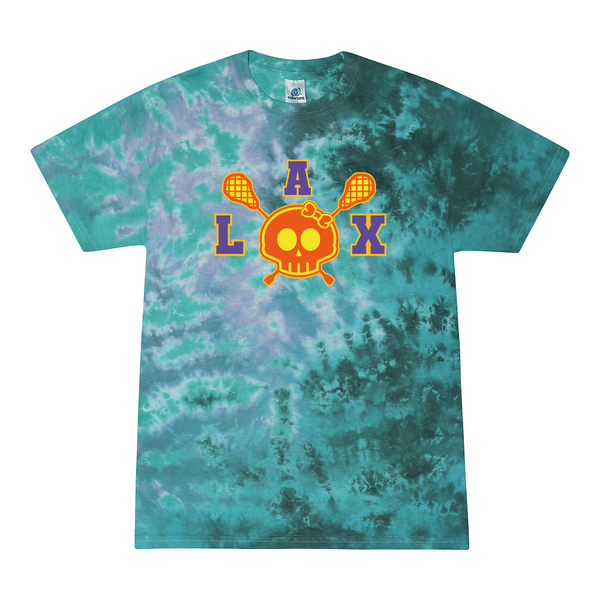 [[color:Zero G]] Lax Skull With Bow Girls Lacrosse Tie Dye T-shirt Zero G