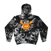 [[color:Multi Black]] Lax Skull With Bow Girls Lacrosse Tie Dye Hoodie Multi Black