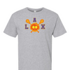 [[color:Sport Grey]] Lax Skull With Bow Girls Lacrosse Short Sleeve T-shirt Sport Grey