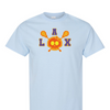 [[color:Light Blue]] Lax Skull With Bow Girls Lacrosse Short Sleeve T-shirt Light Blue