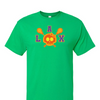 [[color:Irish Green]] Lax Skull With Bow Girls Lacrosse Short Sleeve T-shirt Irish Green