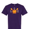 [[color:Purple]] Lax Skull With Bow Girls Lacrosse Short Sleeve T-shirt Purple