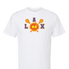[[color:White]] Lax Skull With Bow Girls Lacrosse Short Sleeve T-shirt White