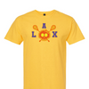 [[color:Daisy]] Lax Skull With Bow Girls Lacrosse Short Sleeve T-shirt Daisy
