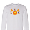 [[color:White]] Lax Skull With Bow Girls Lacrosse Long Sleeve T-shirt White