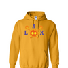 [[color:Gold]] Lax Skull With Bow Girls Lacrosse Hoodie Gold