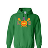 [[color:Irish Green]] Lax Skull With Bow Girls Lacrosse Hoodie Irish Green