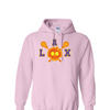 [[color:Light Pink]] Lax Skull With Bow Girls Lacrosse Hoodie Light Pink