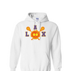 [[color:White]] Lax Skull With Bow Girls Lacrosse Hoodie White