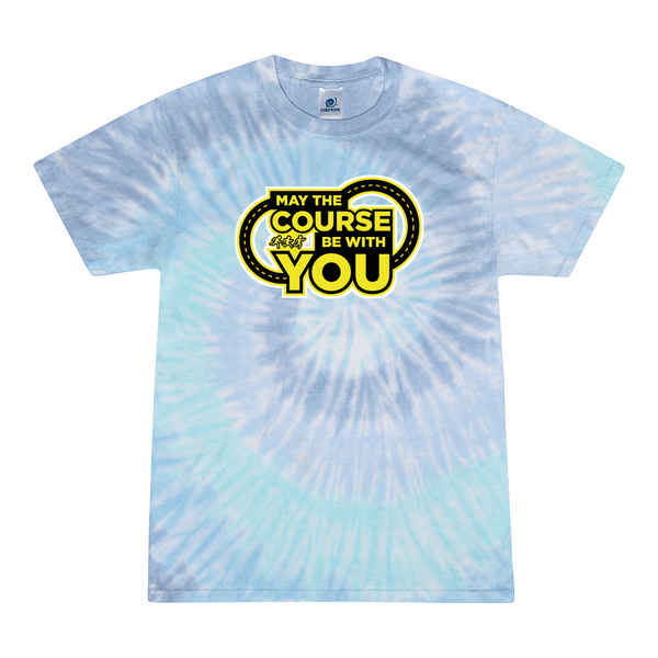 [[color:Lagoon]] May The Course Be With You Track and Field Tie Dye T-shirt Lagoon