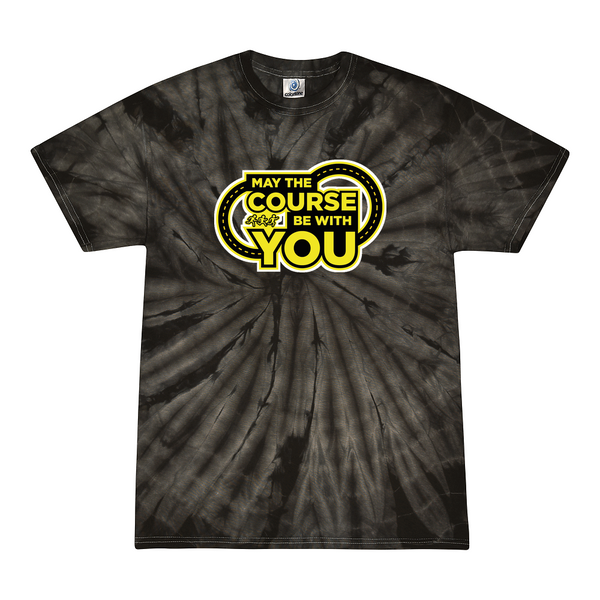 [[color:Spider Black]] May The Course Be With You Track and Field Tie Dye T-shirt Spider Black