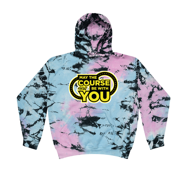 [[color:Dream]] May The Course Be With You Track and Field Tie Dye Hoodie Dream