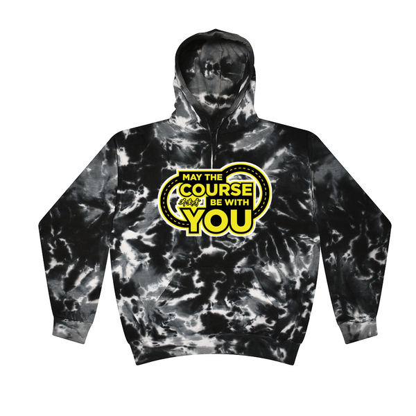 [[color:Multi Black]] May The Course Be With You Track and Field Tie Dye Hoodie Multi Black