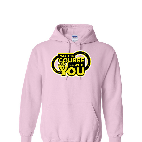 [[color:Light Pink]] May The Course Be With You Track and Field Hoodie Light Pink