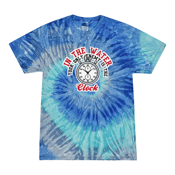 [[color:Blue Jerry]] Only Enemy Is The Clock Swimming Tie Dye T-shirt Blue Jerry