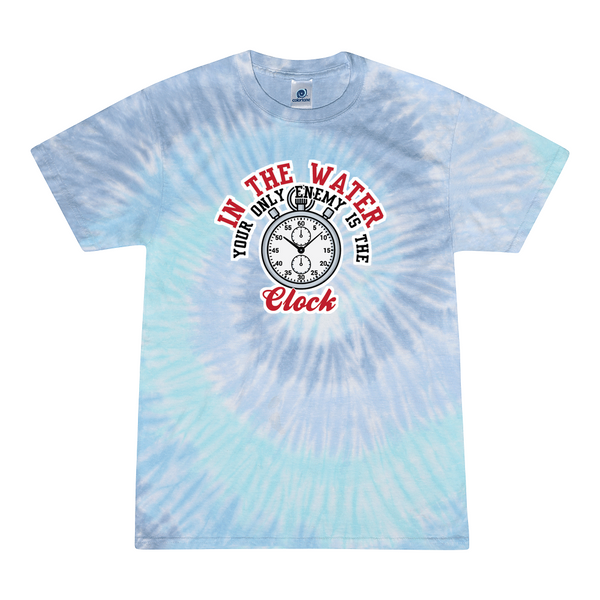 [[color:Lagoon]] Only Enemy Is The Clock Swimming Tie Dye T-shirt Lagoon