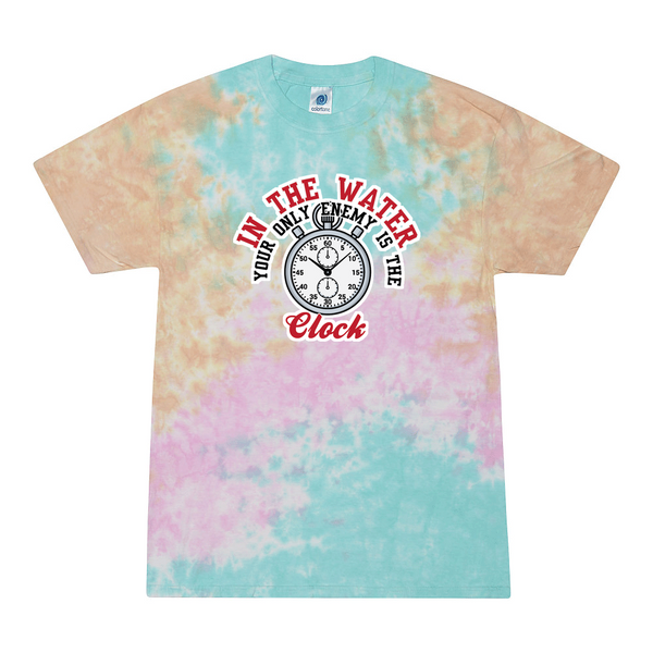 [[color:Snow Cone]] Only Enemy Is The Clock Swimming Tie Dye T-shirt Snow Cone