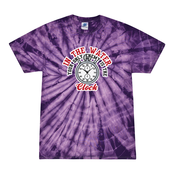 [[color:Spider Purple]] Only Enemy Is The Clock Swimming Tie Dye T-shirt Spider Purple