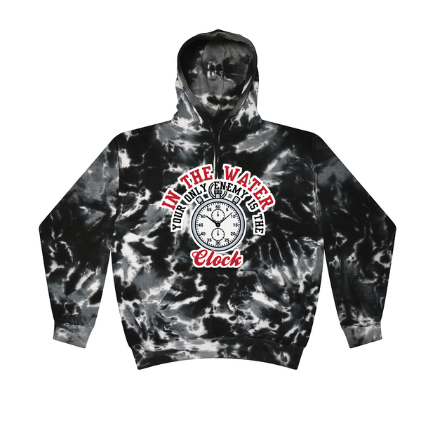 [[color:Multi Black]] Only Enemy Is The Clock Swimming Tie Dye Hoodie Multi Black