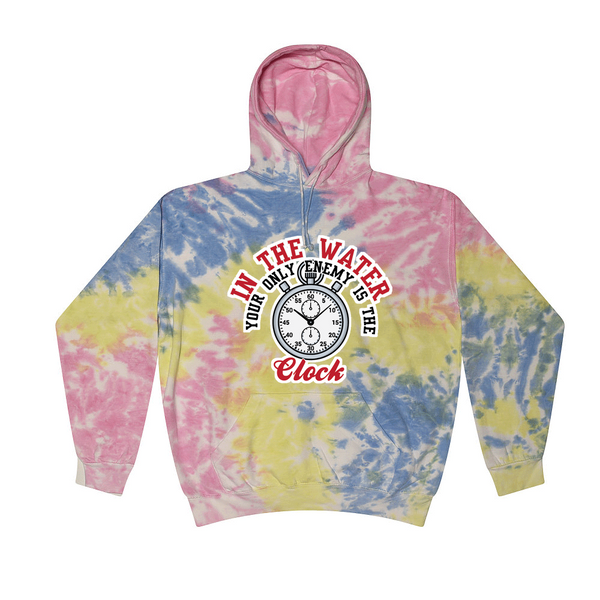 [[color:Sherbert]] Only Enemy Is The Clock Swimming Tie Dye Hoodie Sherbert