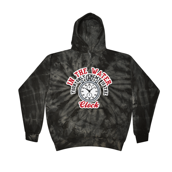 [[color:Spider Black]] Only Enemy Is The Clock Swimming Tie Dye Hoodie Spider Black