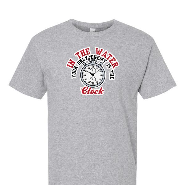 [[color:Sport Grey]] Only Enemy Is The Clock Swimming Short Sleeve T-shirt Sport Grey