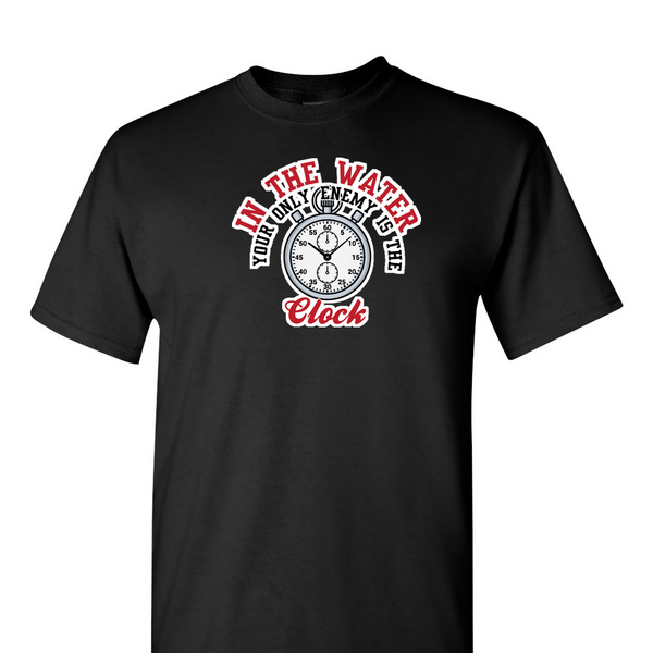 [[color:Black]] Only Enemy Is The Clock Swimming Short Sleeve T-shirt Black