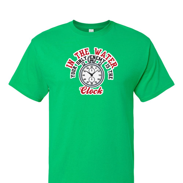 [[color:Irish Green]] Only Enemy Is The Clock Swimming Short Sleeve T-shirt Irish Green